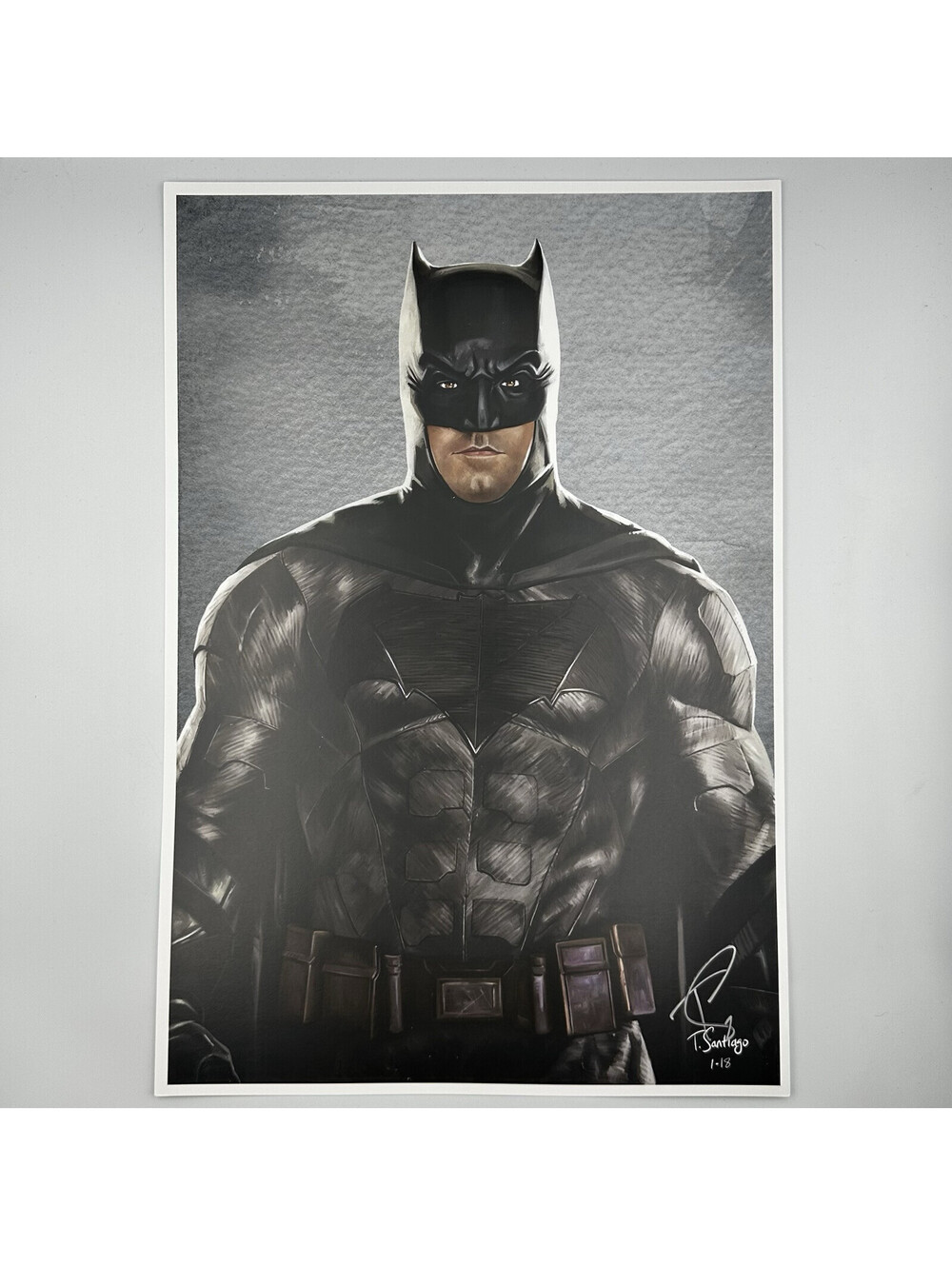 Batman DC Comics 13x19 Signed Lithograph by Tony Santiago w/ COA